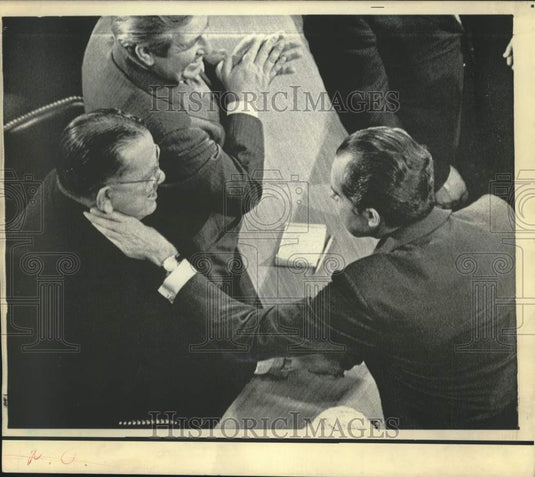 1972 William "Fishbait" Miller gets pat on cheek from Nixon - Historic Images
