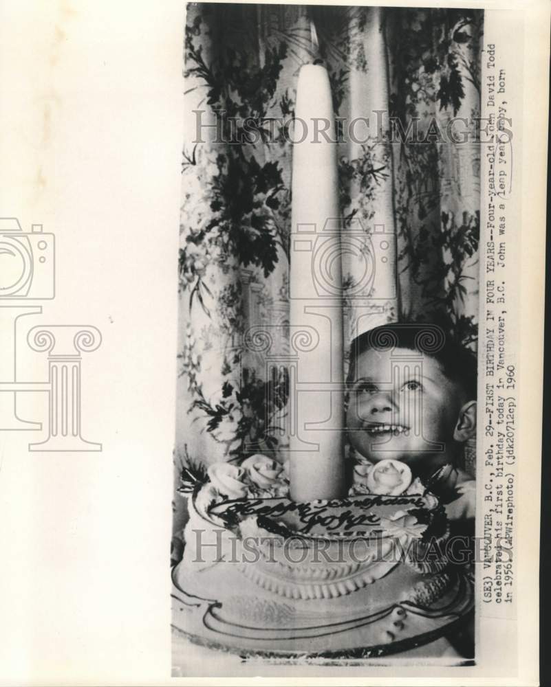 1960 Leap Year John David Todd celebrates 1st birthday in four years - Historic Images