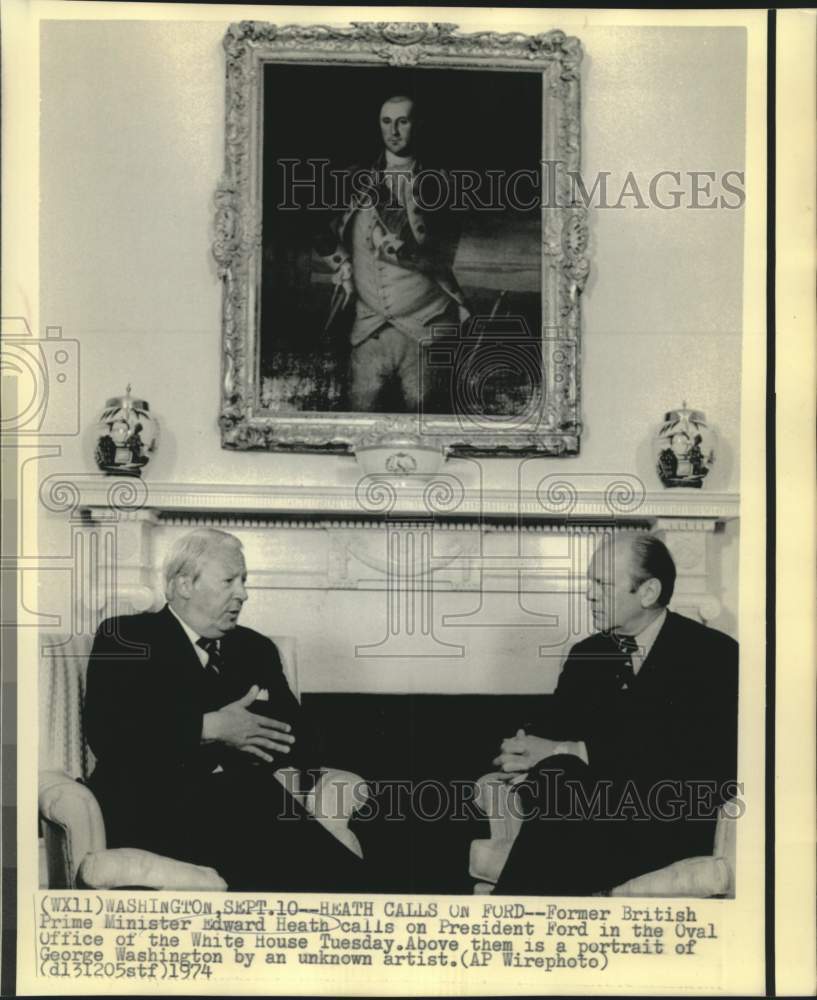 1974 Former Prime Minister Heath visits Ford at White House - Historic Images