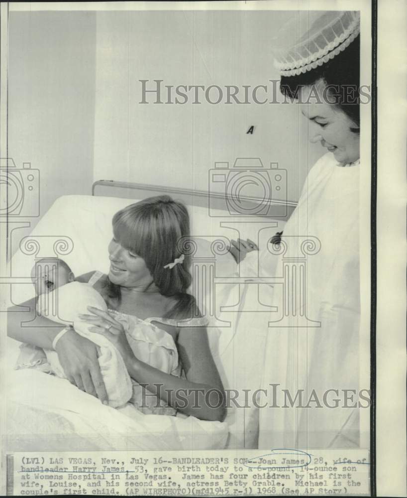 1968 Bandleader Harry James&#39; wife Joan and new son, Michael - Historic Images