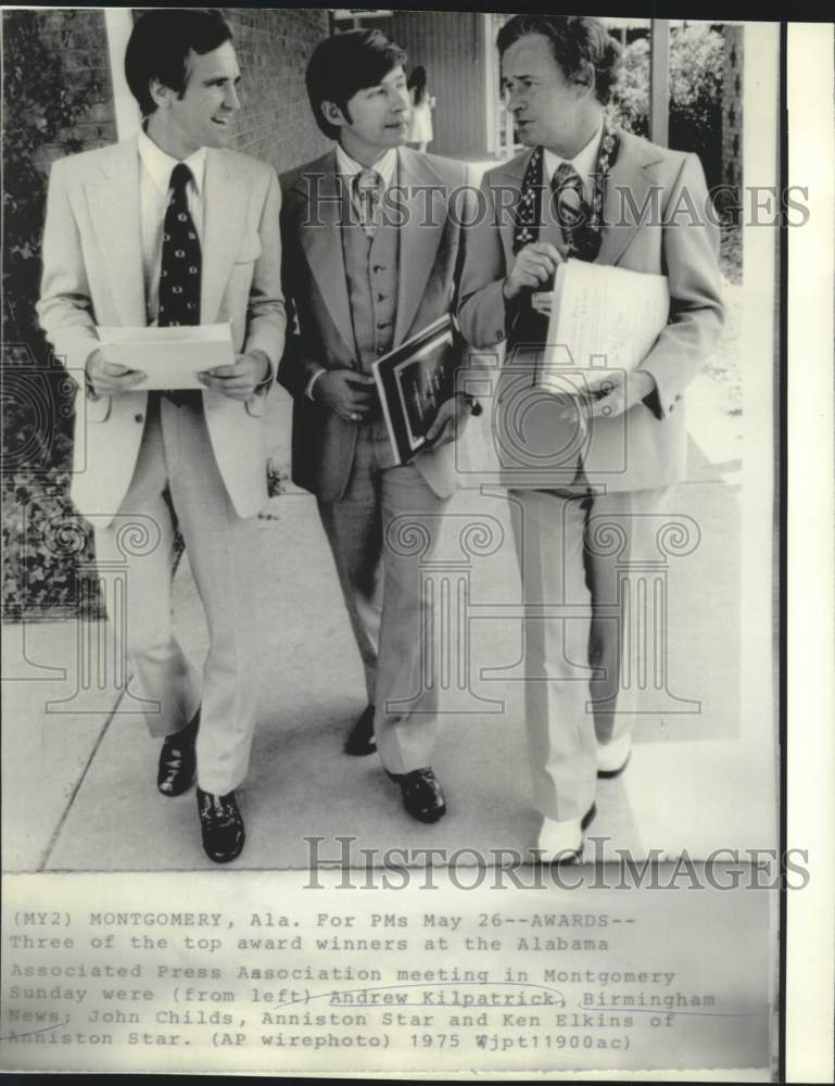 1975 Alabama AP Association winners, Kilpatrick, Childs and Elkins - Historic Images