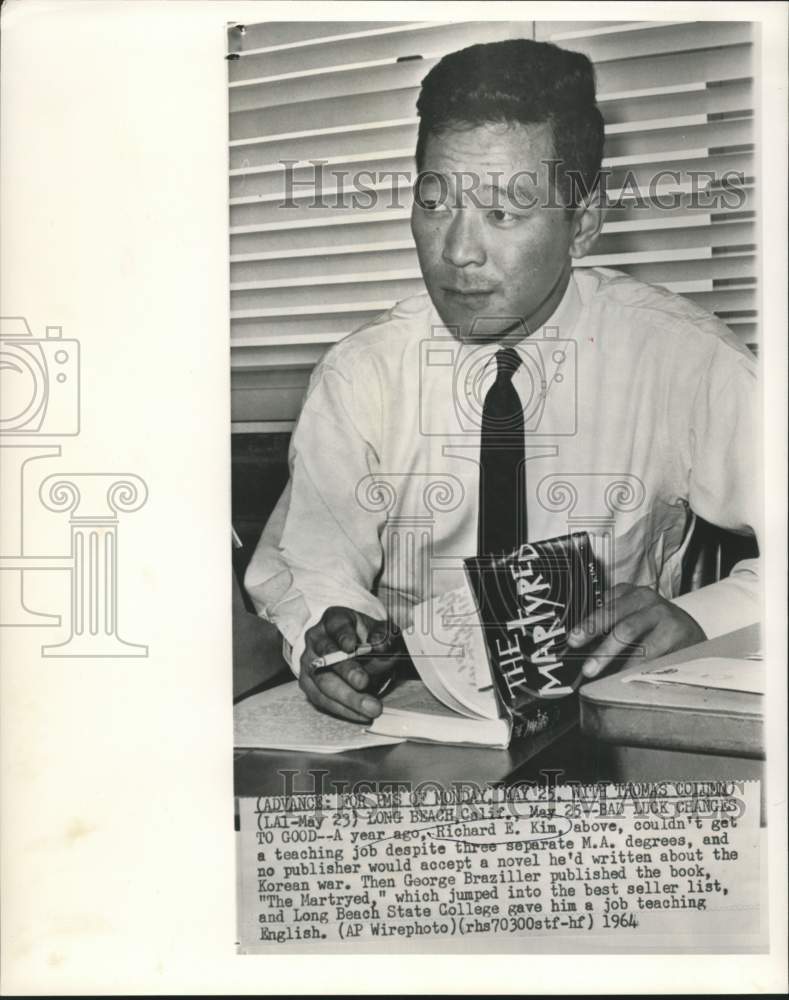 1964 Author and teacher Richard K. Kim of California - Historic Images