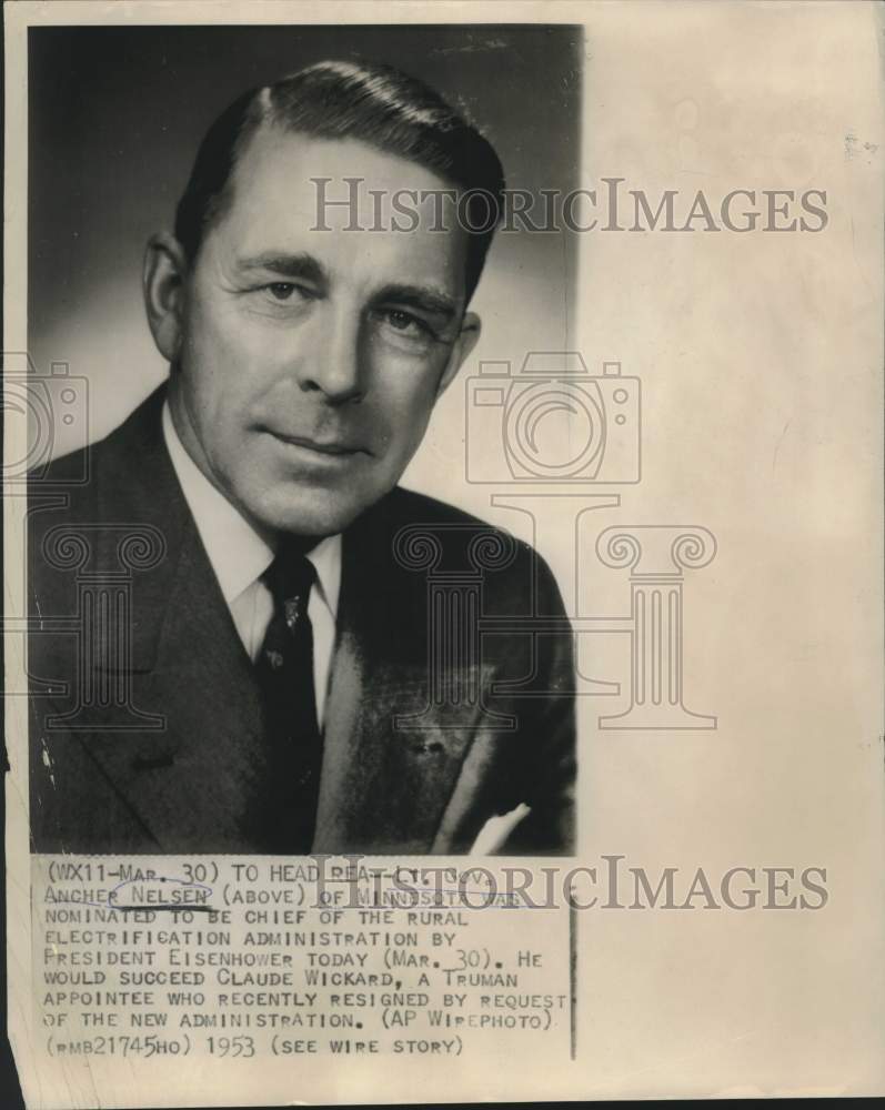 1953 Rural Electrification Chief Lt. Governor Ancher Nelsen of MN - Historic Images