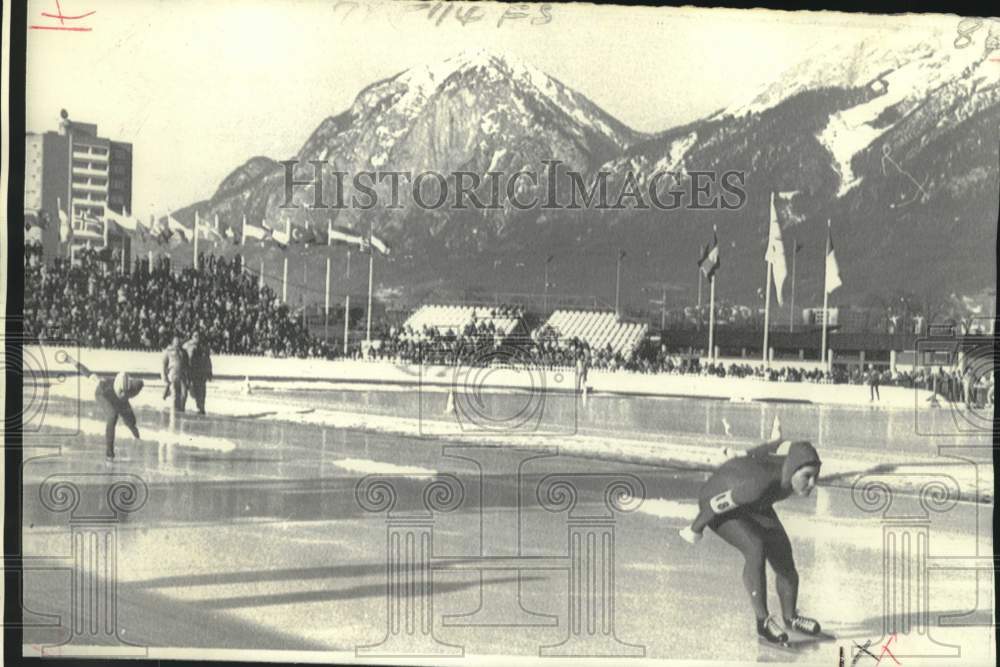 1976 Young and Kessow in Innsbruck Winter Olympic speed-skating - Historic Images