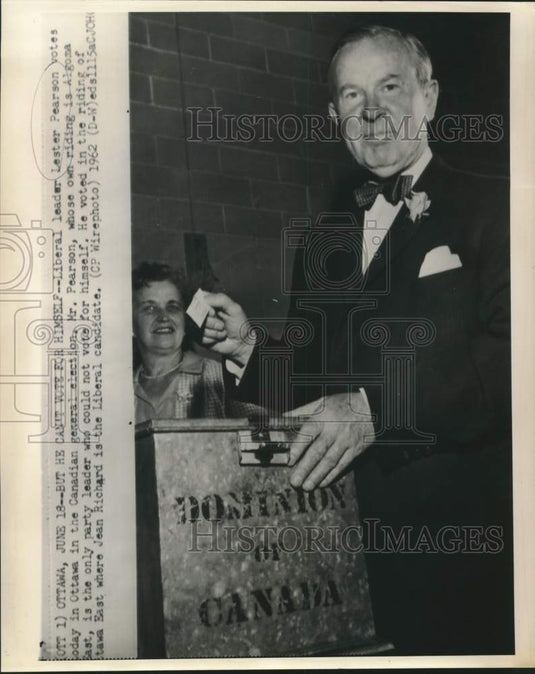 1962 Liberal leader Pearson votes in Ottawa's general election-Historic Images