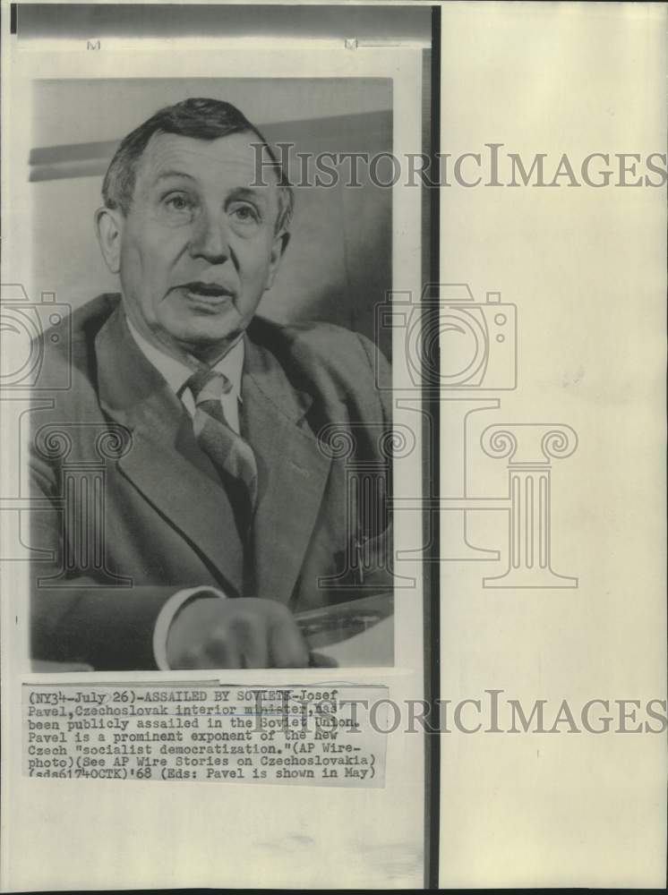 1968 Czechoslovak interior minister Josef Pavel - Historic Images