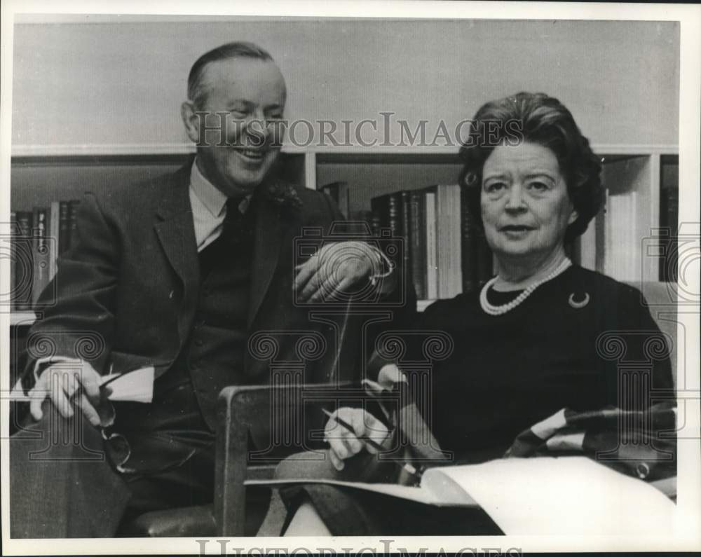 1963 Mr. and Mrs. Lester watch election returns in Ottawa, Canada. - Historic Images