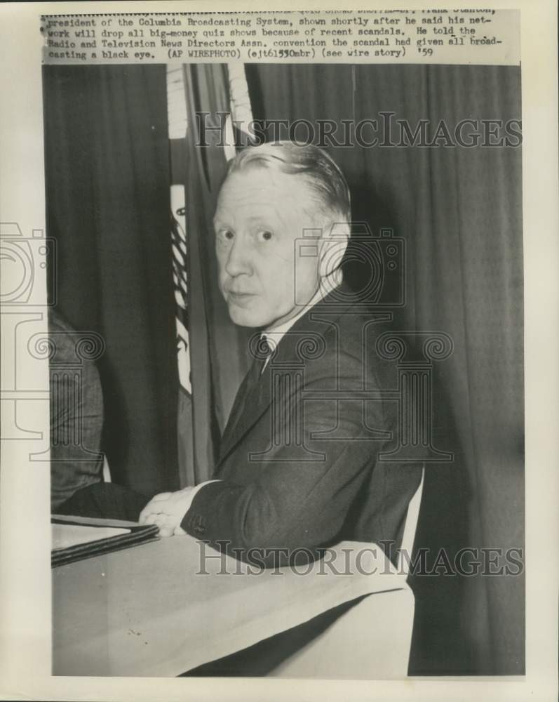 1959 CBS President Stanton announces dropping of quiz shows - Historic Images