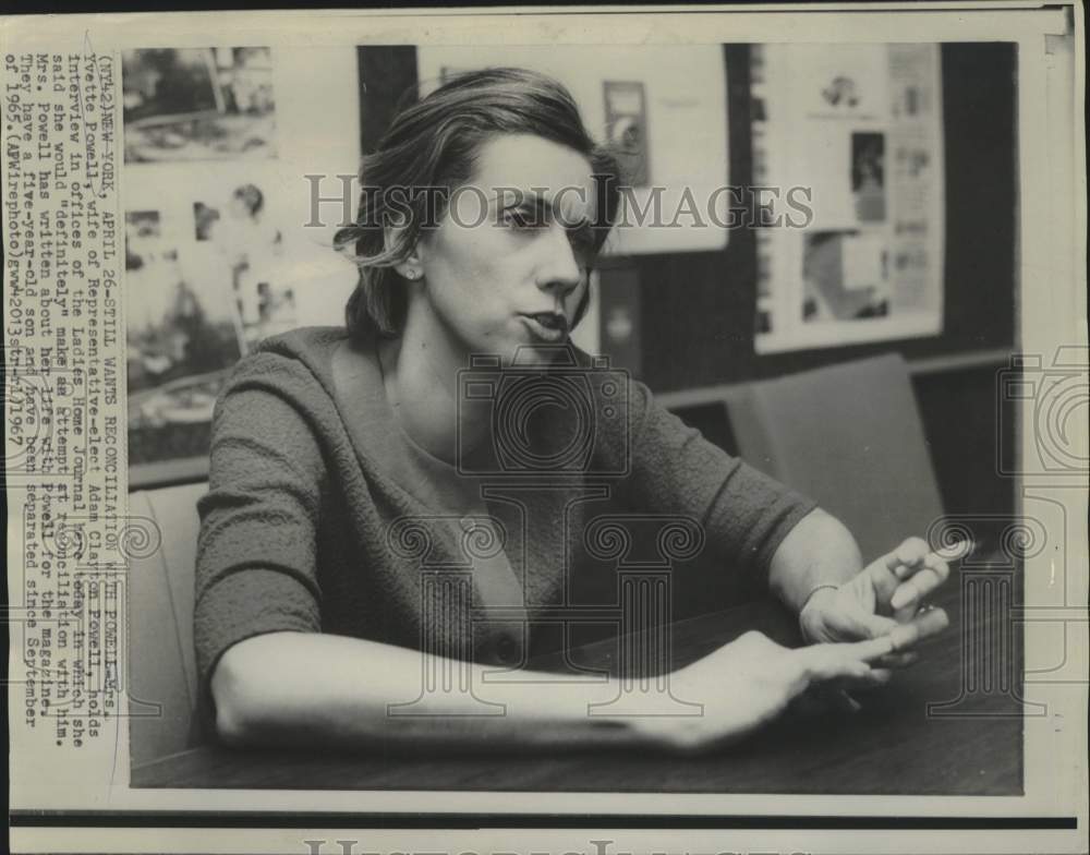 1967 Yvette Powell in Ladies Home Journal office interview - Historic Images