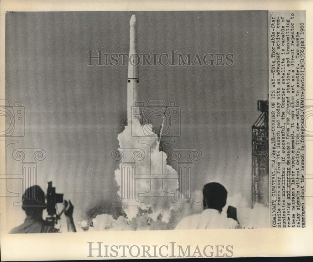 1960 Cameramen shoot Thor-Able-Star launch from Cape Canaveral - Historic Images