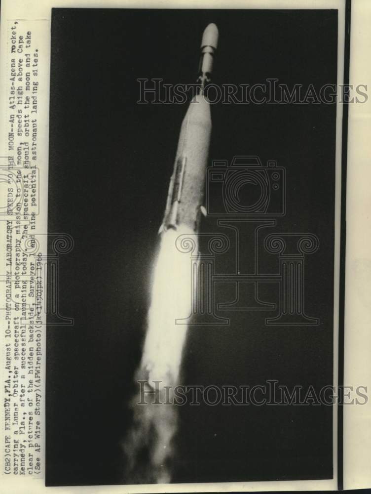 1966 Atlas-Agena rocket launches with Lunar Orbiter at Cape Kennedy - Historic Images