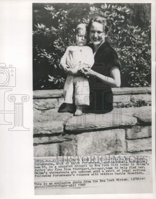 1960 Press Photo Helma Porumbeanu, Wife of Andre Porumbeanu, & Daughter-Historic Images