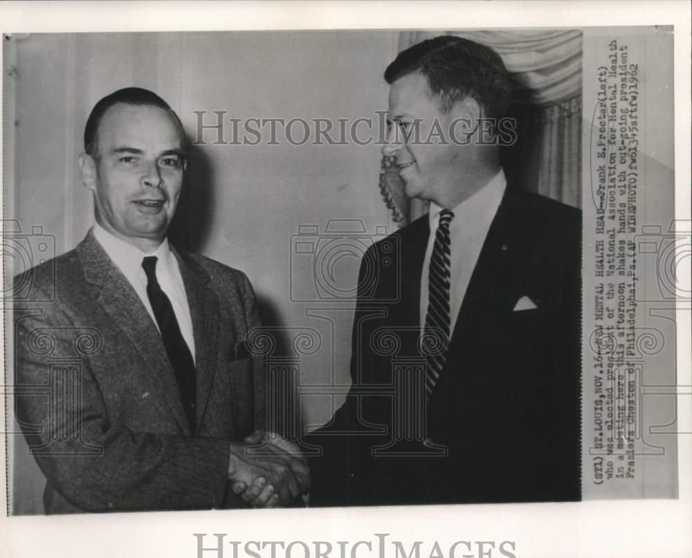 1962 Press Photo Mental health Presidents Frank Procter and Fraziers Cheston-Historic Images