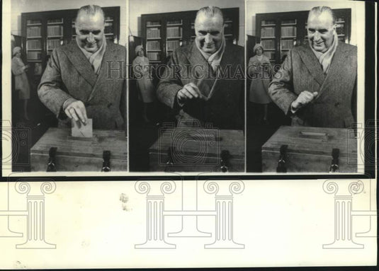 1973 Press Photo Expressions of French President George Pompidou while voting-Historic Images