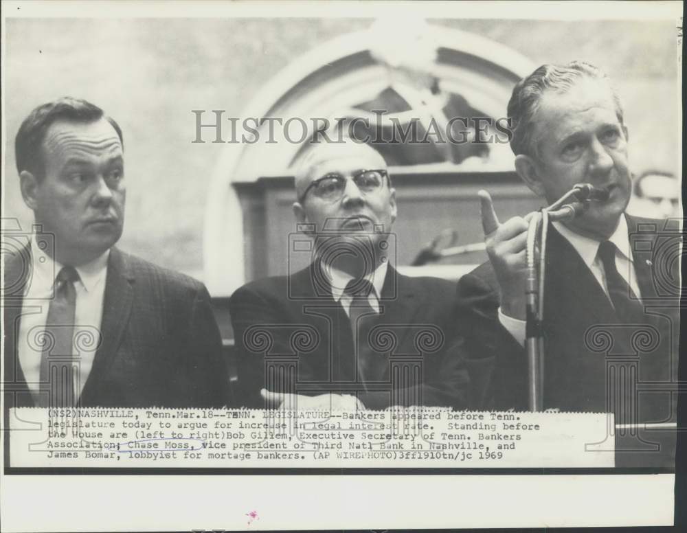 1969 Bankers argue an interest rate increase before the House, TN. - Historic Images