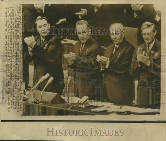 1967 Press Photo Government leaders at Supreme Soviet Kremlin meeting, Russia-Historic Images