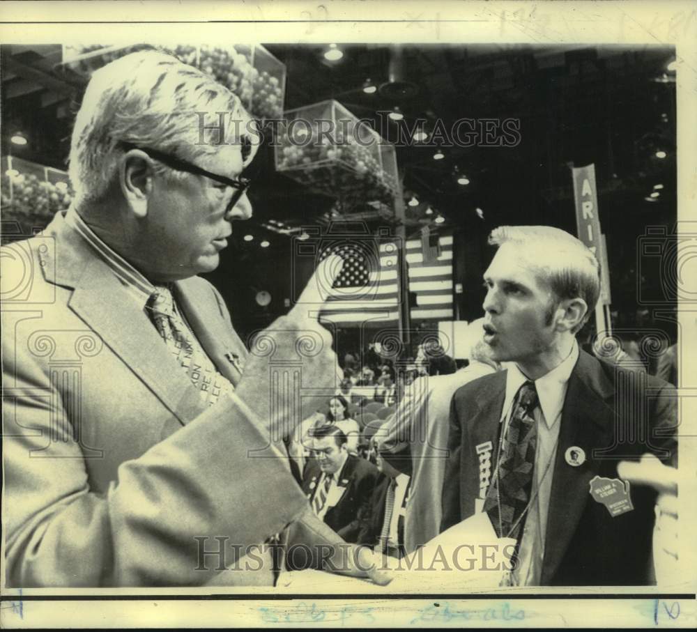 1972 Press Photo Interior Secretary, Congressman Argue at Republican Convention-Historic Images
