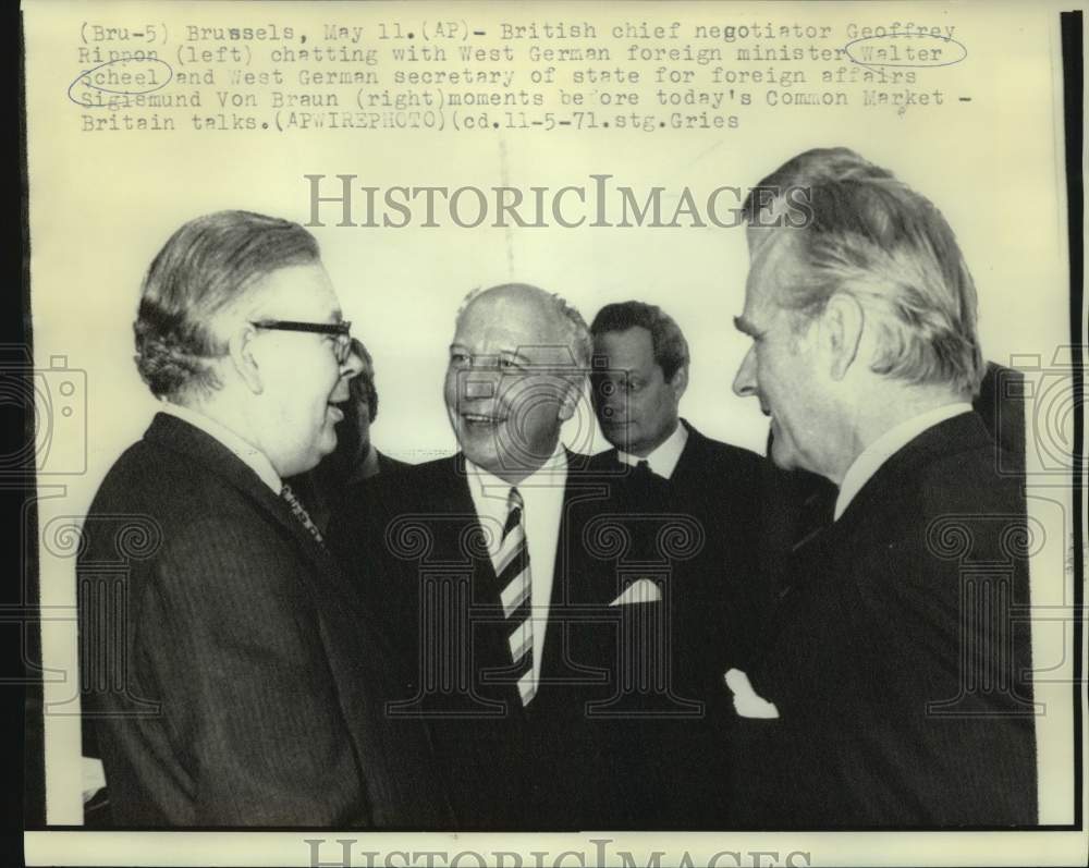 1971 Press Photo British, West German Leaders before Common Market-Britain Talks-Historic Images