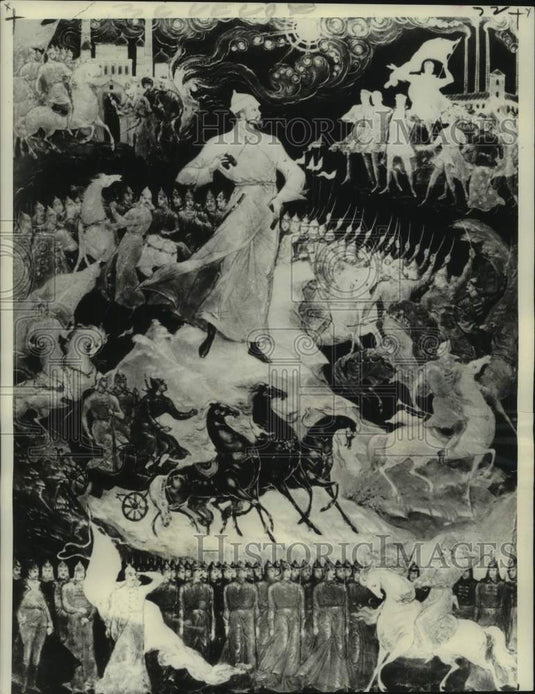 1975 Russian Folk Miniature Painting from Palekh - Historic Images