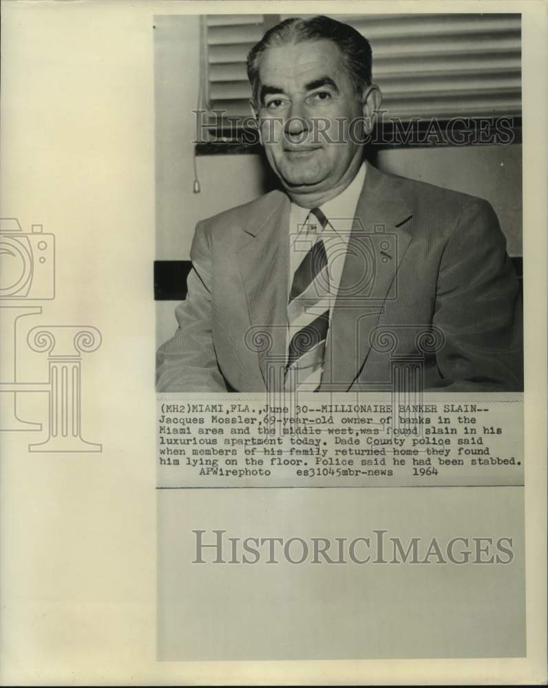 1964 Miami Banker Jacques Mossler Slain-Historic Images