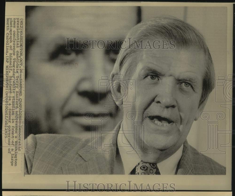 1975 Former North Carolina Governor Terry Sanford with Press - Historic Images