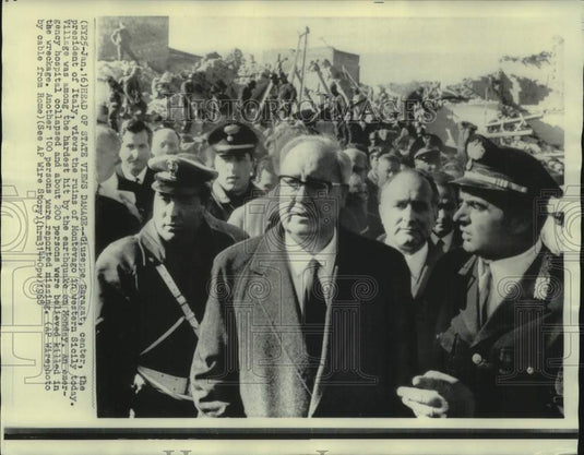 1968 Italy's President Saragat Views Earthquake Damage, Sicily-Historic Images