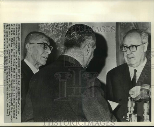 1964 Press Photo Formal Announcement of Giuseppi Saragat's Presidency of Italy - Historic Images
