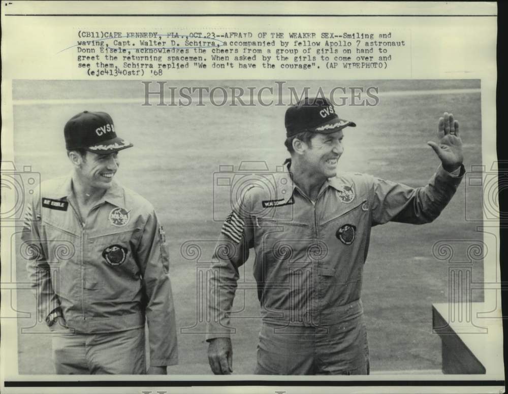 1968 Apollo 7 Astronauts Wave on Return from Space, Florida-Historic Images