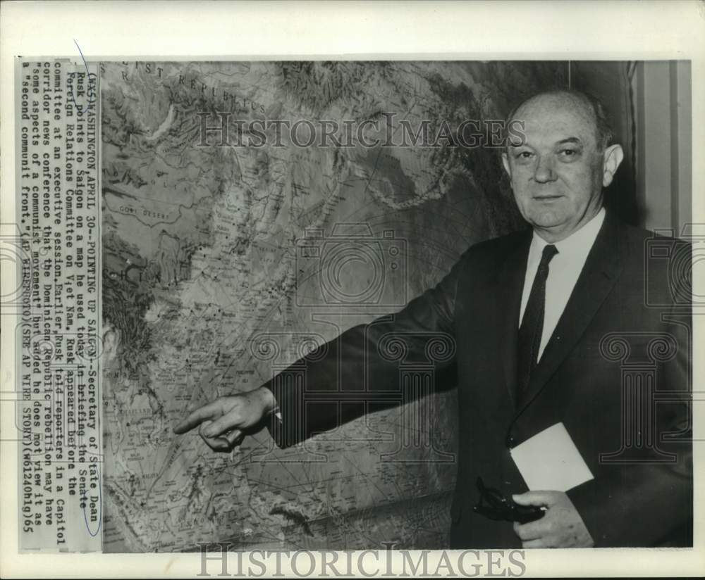 1965 Secretary of State Dean Rusk Briefs Senate Committee on Vietnam-Historic Images