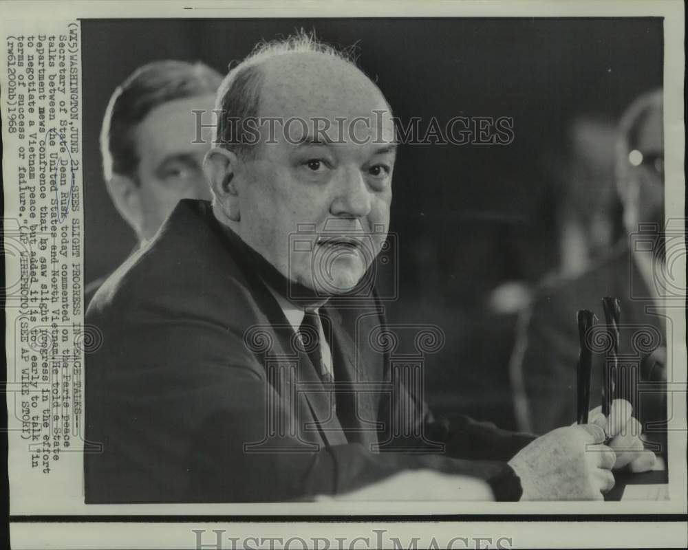 1968 Secretary of State Dean Rusk on Vietnam with Press, Washington-Historic Images