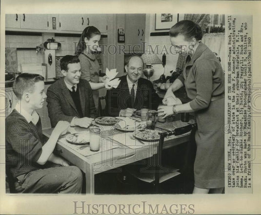 1960 Soon-to-Be Secretary of State Dean Rusk & Family, New York-Historic Images