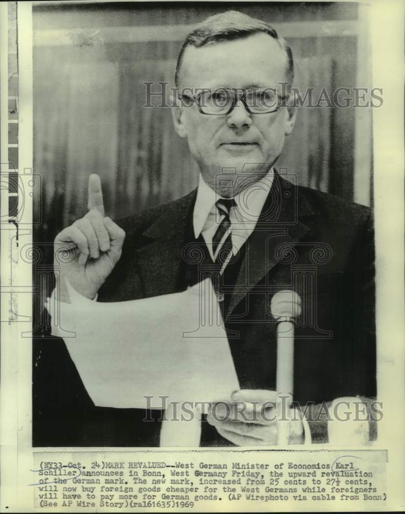 1969 West German Economics Minister Announces Mark Revaluation-Historic Images