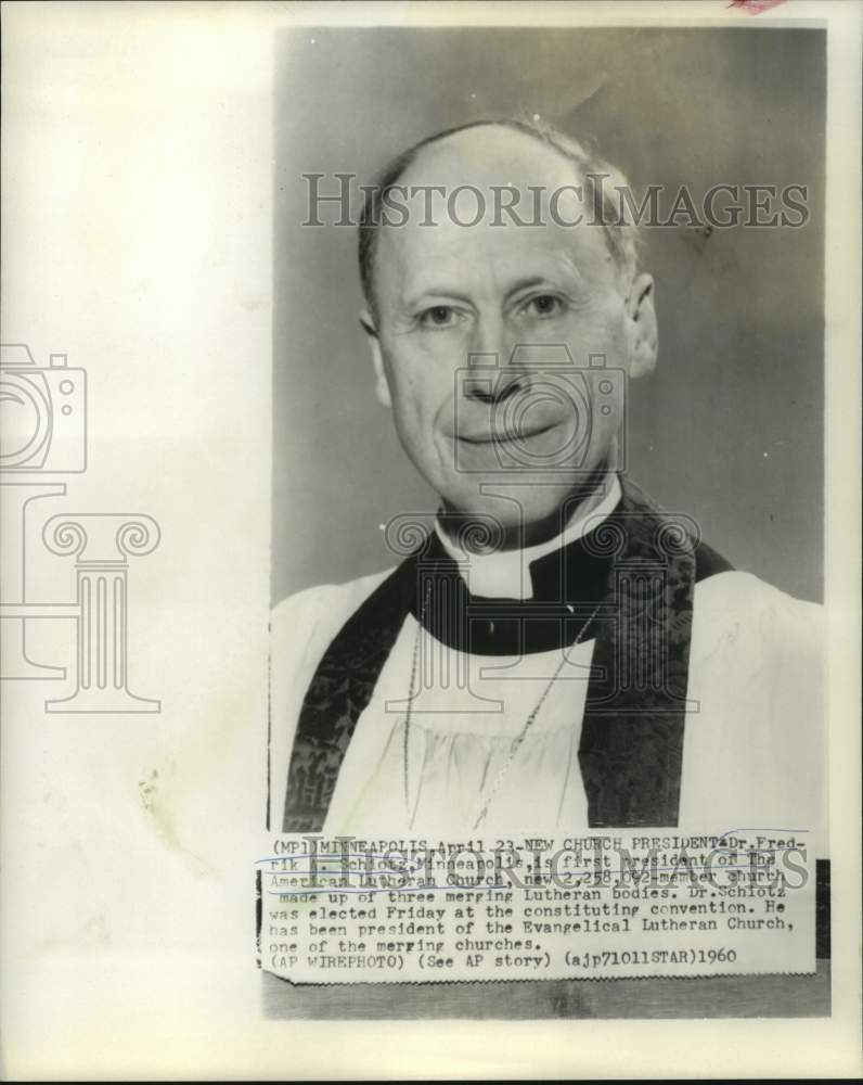 1960 New American Lutheran Church President Dr. Fredrik A. Schlotz-Historic Images