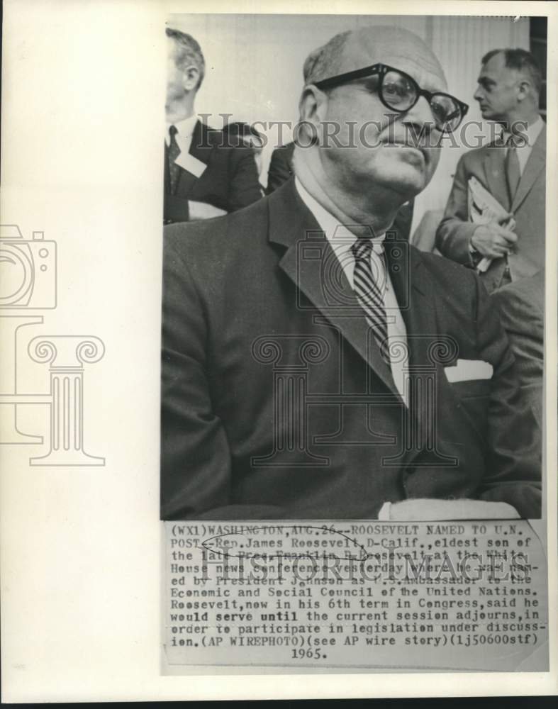 1965 Representative James Roosevelt, Ambassador to United Nations-Historic Images