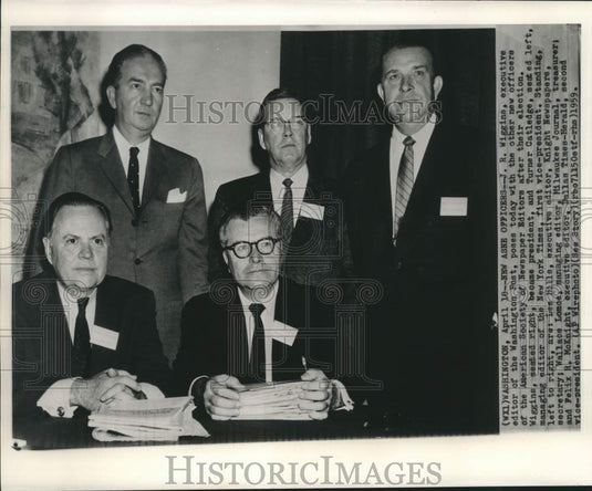 1959 J.R. Wiggins poses with other new ASNE officers in Washington-Historic Images