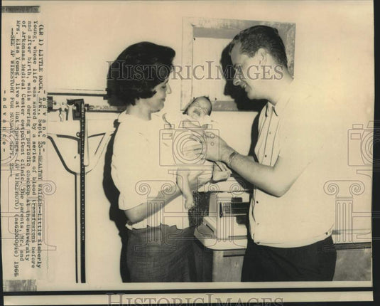 1966 Mr. and Mrs. Elsa Young with daughter Kimberly at Little Rock-Historic Images
