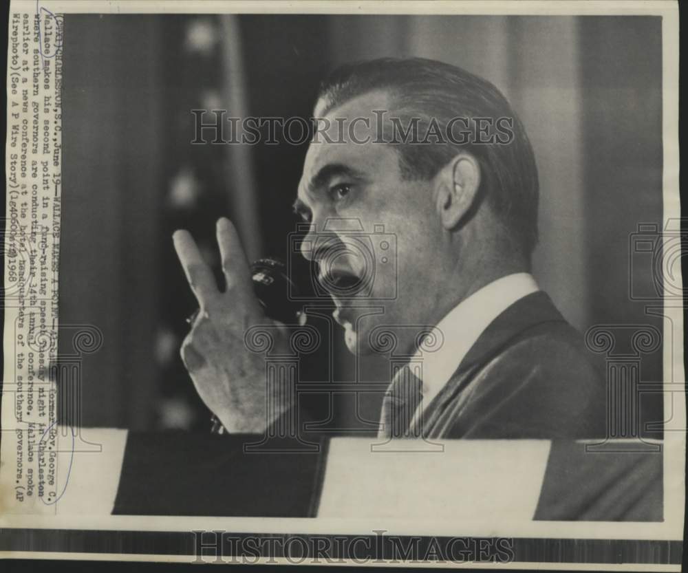 1968 George Wallace speaks at southern governors conference in SC-Historic Images