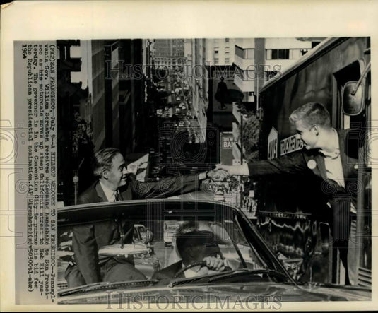 1964 Press Photo Pennsylvania Governor William Scranton in San Francisco - Historic Images