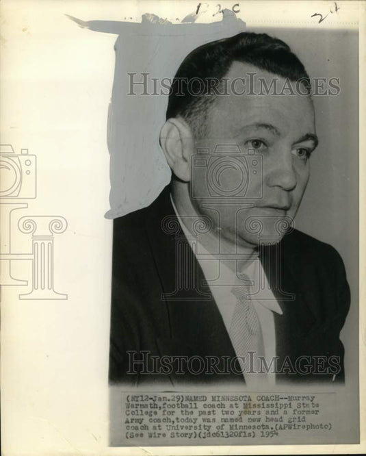 1954 Press Photo Murray Warmath, new University of Minnesota head football coach- Historic Images