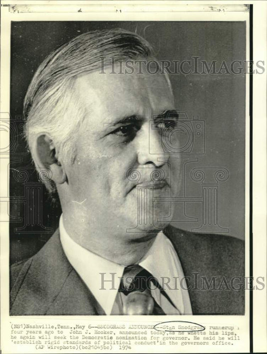 1974 Stan Snodgrass announces Tennessee governor candidacy - Historic Images