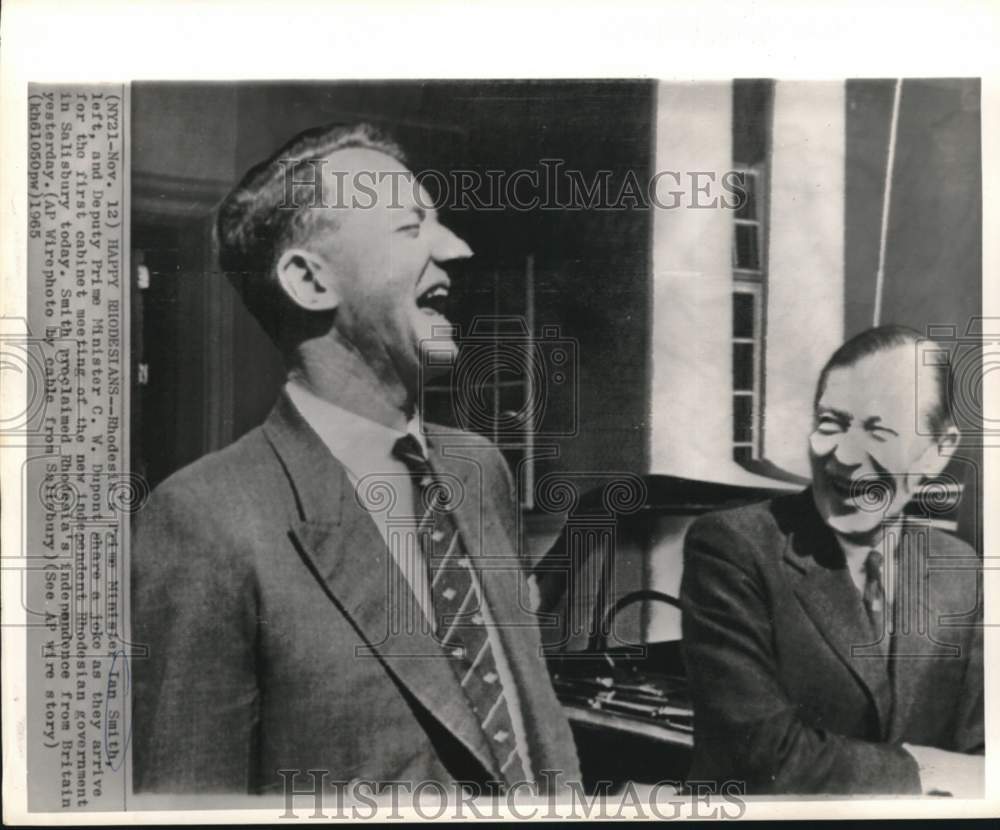 1965 Rhodesia Prime Minister Smith &amp; Deputy Prime Minister Dupont - Historic Images