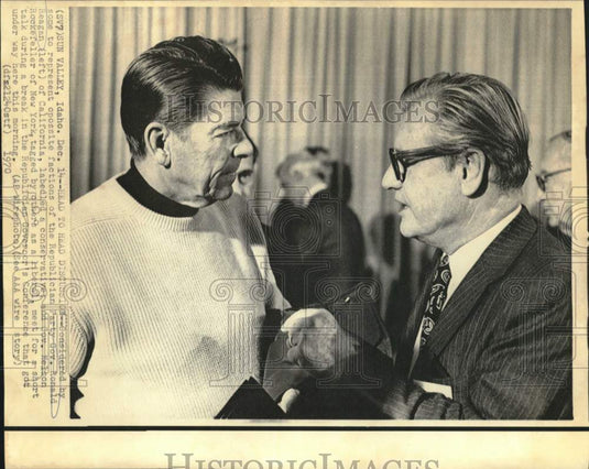 1970 Governors Ronald Reagan and Nelson Rockefeller confer in Idaho - Historic Images