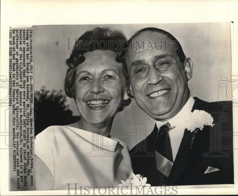 1964 Senator Maurine Neuberger announces marriage to Philip Solomon - Historic Images