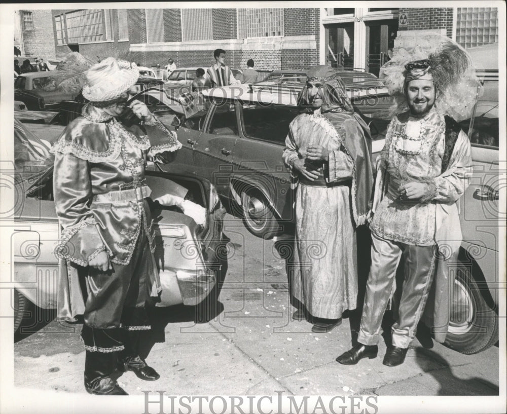 1969 Carnival Maskers hanging out in costume-Historic Images