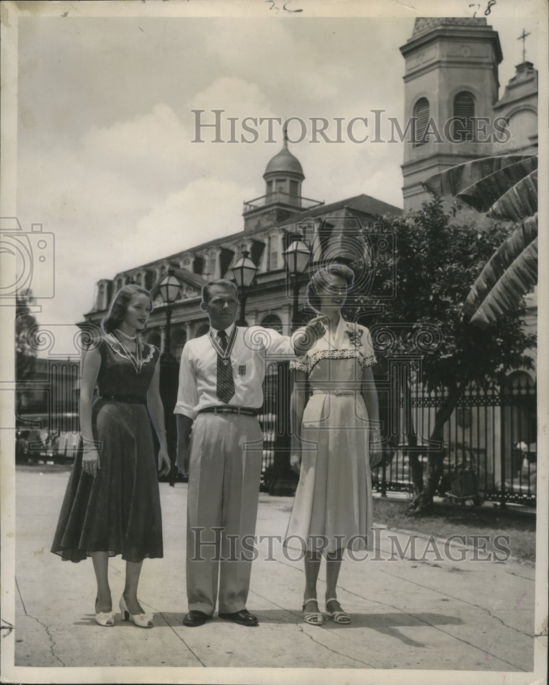 1952 Press Photo Jackson Square-Three junior C.A.R. members - nox01289- Historic Images