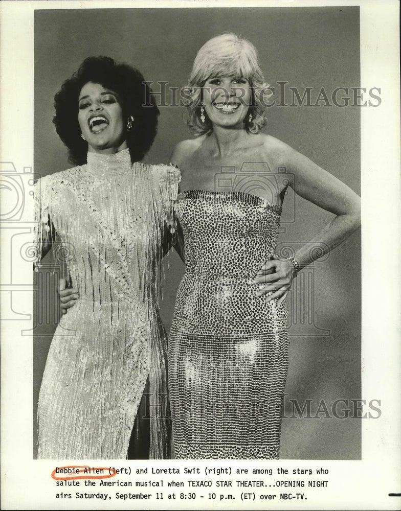 1982 Press Photo Debbie Allen and Loretta Swit in Texaco Star Theater - Historic Images