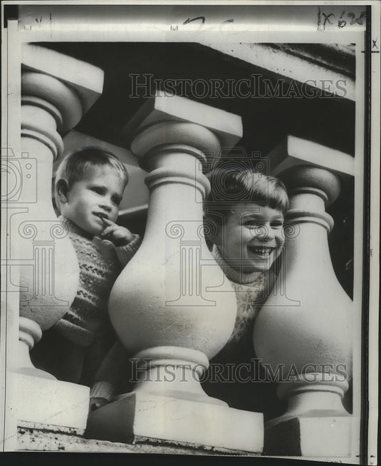 1966 Prince Andrew of England and Prince Edward at Buckingham Palace - Historic Images