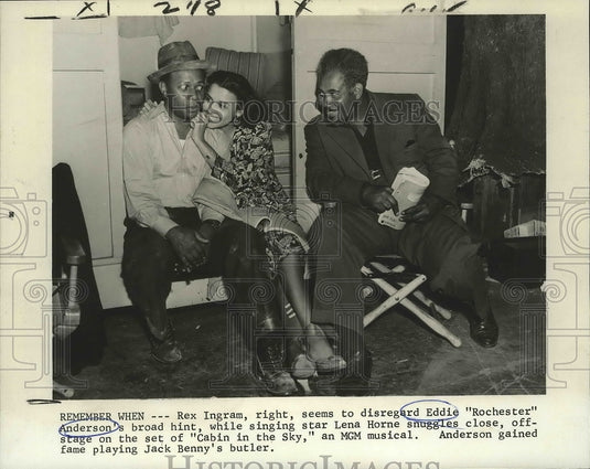 1976 Press Photo Rex Ingram and Lena Horne on set of Cabin in the Sky. - Historic Images