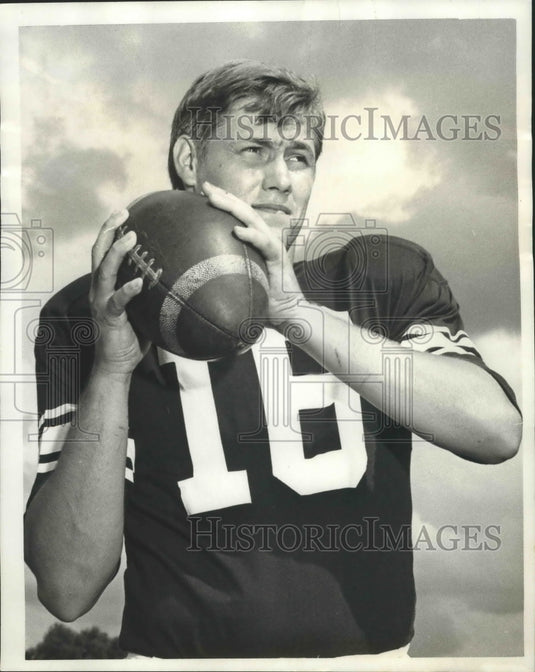 1970 Press Photo Mike Audirsch, quarterback for Northeast Louisiana University. - Historic Images