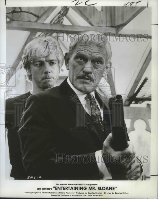 1970 Press Photo Harry Andrews and Peter McEnery in "Entertaining Mr. Sloan" - Historic Images